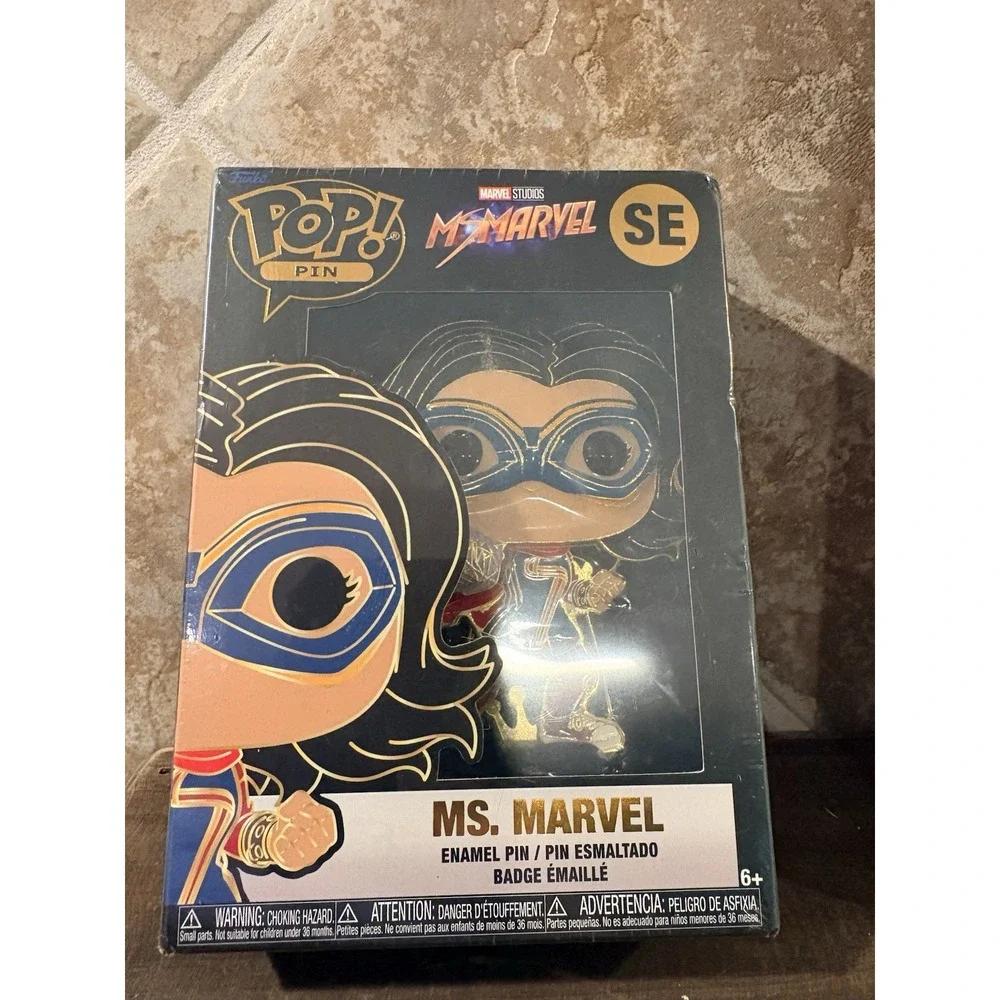 Funko Pop Pin Marvel Studios Enamel Pin & Removable Stand - Ms. Marvel SE - NEW